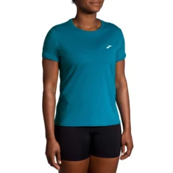 Brooks | Women's Distance Short Sleeve 2.0 - Heather Lagoon