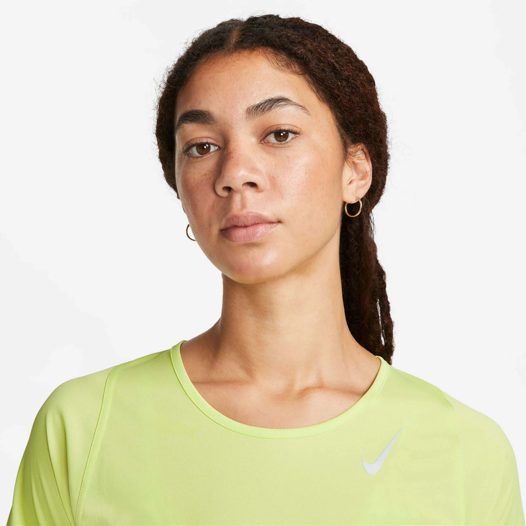 Nike | Women's Dri-FIT Race Short-Sleeve Running Top - LT Lemon Twist - Image 3
