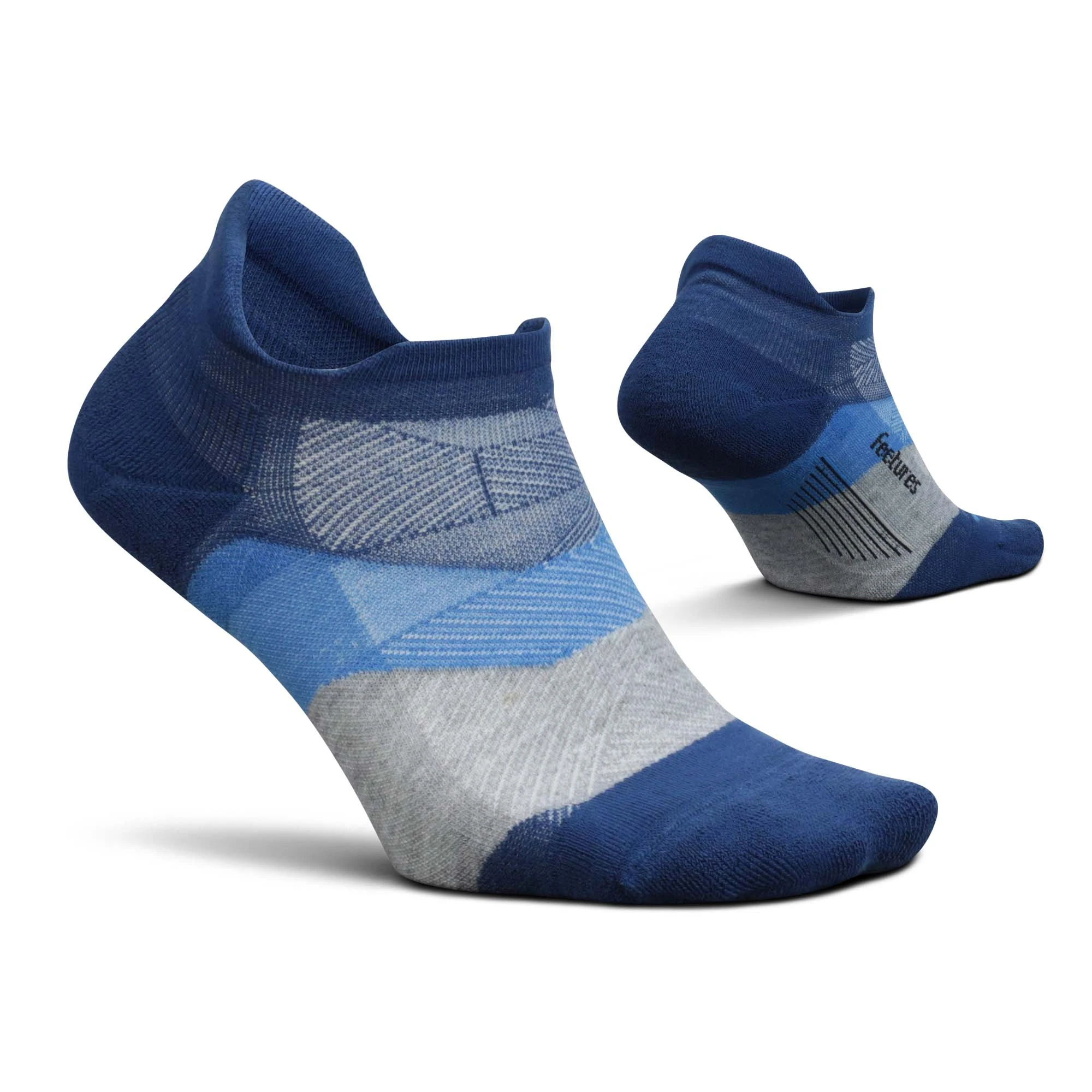 Feetures | Unisex Elite Max Cushion No Show Tab - Buckle Up Blue