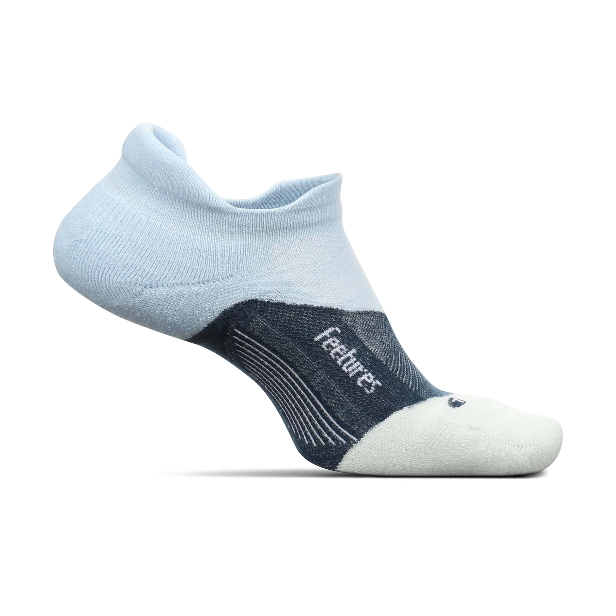 Feetures | Unisex Elite Max Cushion No Show Tab - Sea Ice