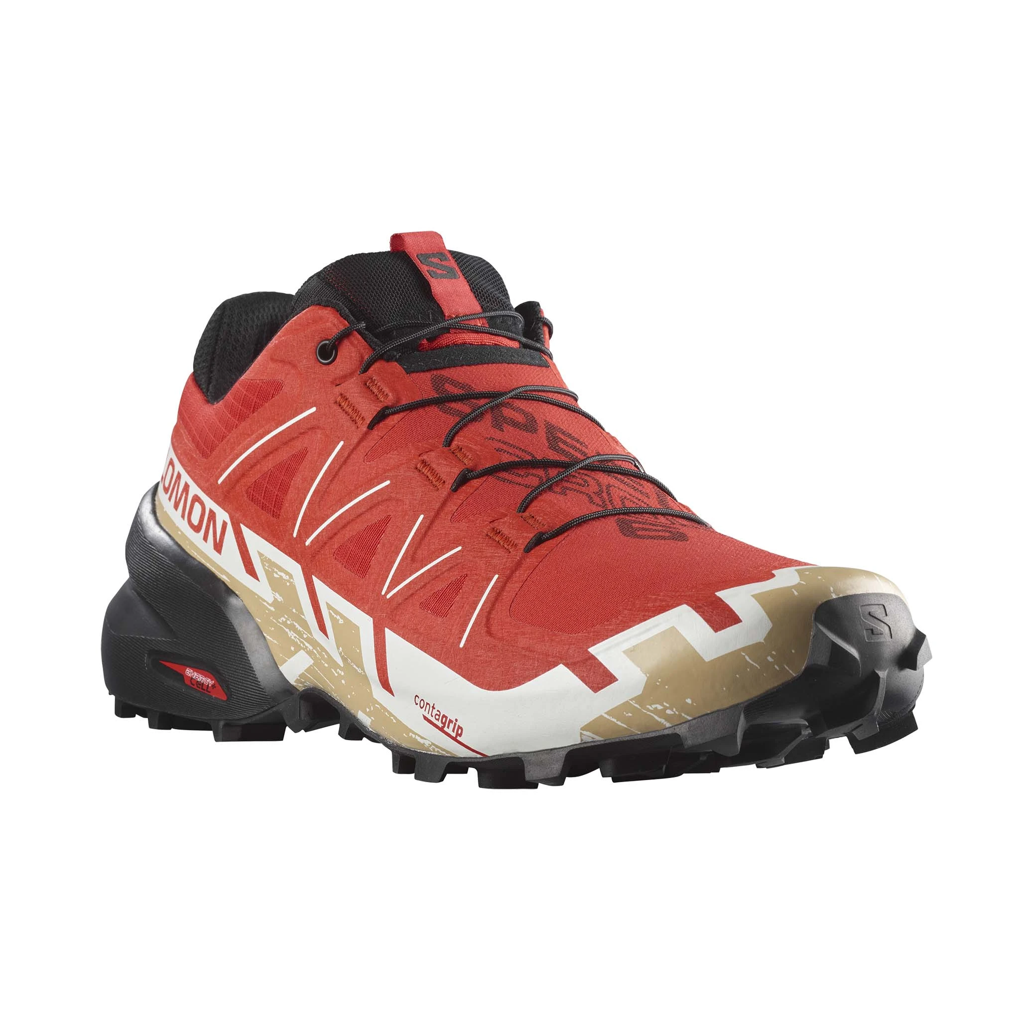 Salomon | Men's Speedcross 6 Running Shoes - Fiery Red - Image 4